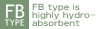 FB type is highly hydro-absorbent